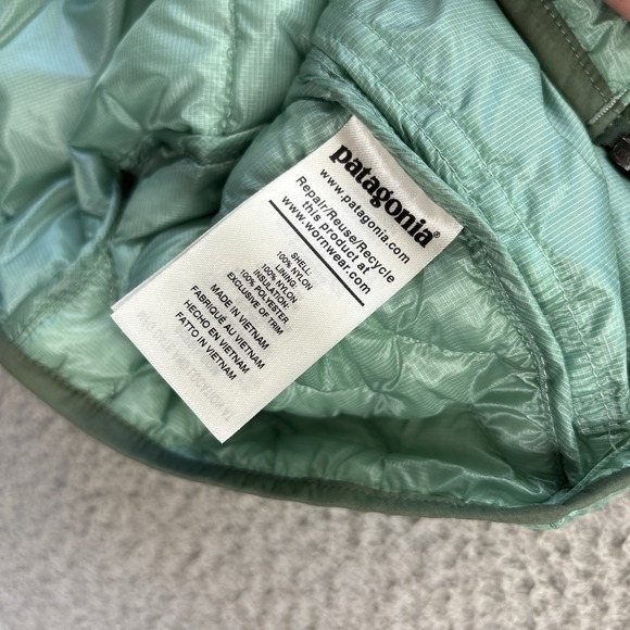 Patagonia Micro Puff Light Puffer Vest Womens Medium Gypsum Green - Picture 6 of 13